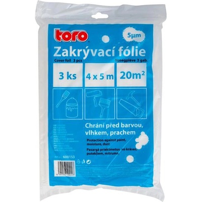 TORO Zakrývacia fólia 3ks HDPE 5MY 4x5m