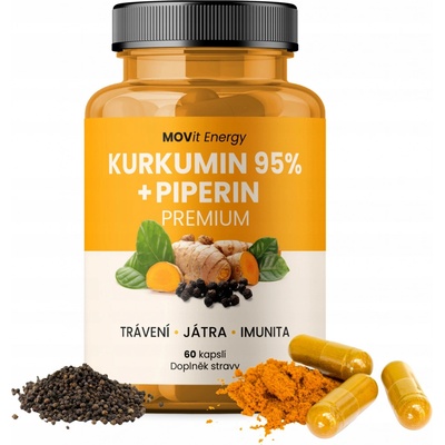 MOVit Kurkumin Extrakt 95 % + Piperin 60 kapslí