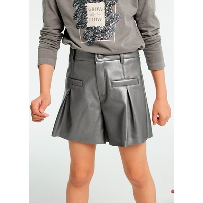 Mayoral kraťasy koženkové tmavě šedá