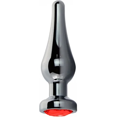 Sensual Метално дилдо Butt Plug "X FUN SILVER RED" 10 см. Размер-M