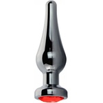 Sensual Метално дилдо Butt Plug "X FUN SILVER RED" 10 см. Размер-M