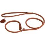 COLLAR Шийка, изложбена кожена каишка за куче - 135см, 4мм - кафява