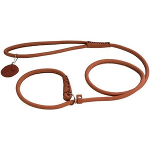 COLLAR Шийка, изложбена кожена каишка за куче - 135см, 4мм - кафява