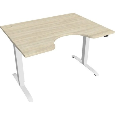 Hobis Office Pro psací stůl Motion MS ERGO 2 Šířka: 120 cm, Barva desky: akát, Barva kovu: bílá RAL 9016 Šířka 120-180 cm / 27 barevných variant