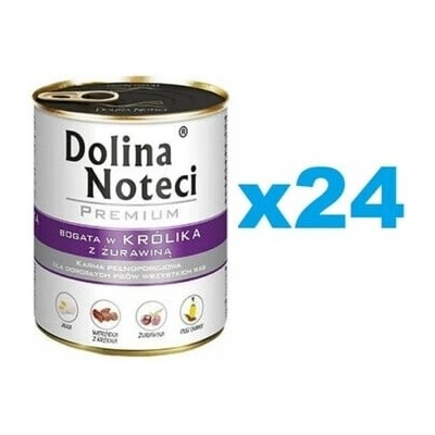 Dolina Noteci Prémiové krmivo bohaté na králičie mäso s brusnicami 24 x 800 g