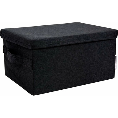 Bigso Box of Sweden úložný box s vekom 35 x 19 x 26 cm čierny