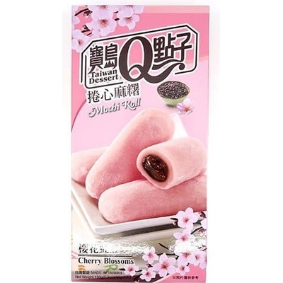 Q Brand Mochi cherry blossom rýžové rolky s příchutí třešňového květu 150 g
