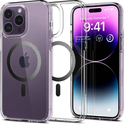 Spigen Гръб Spigen Ultra Hybrid MagFit за iPhone 14 Pro - Прозрачен/Карбон