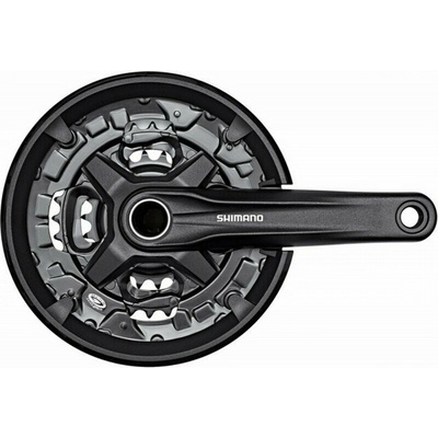 Kliky SHIMANO FC-MT210-L, 175mm 40-30-22 zubů, černé, s krytem, 9 speed, s ložisky