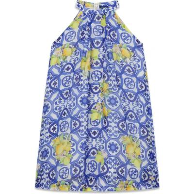 Guess Лятна рокля в син цвят с лимони Guess