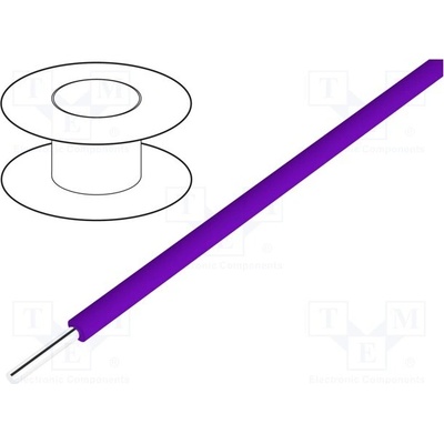 Alpha Wire 2843/1 VI005 HookUp Wire 26AWG drát Cu PTFE fialová 250V 30,5m