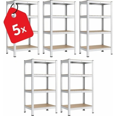 Vyprodej-Regalu.cz Regál 1500 x 700 x 300 mm zinek 4 police 5 ks – Zboží Dáma
