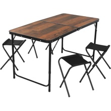 Gardlov 27304 Skládací kempingový set, stůl + 4 židle, hnědý