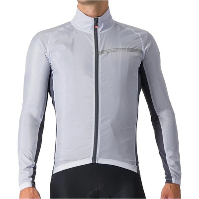 Castelli Мъжко ветрозащитно яке за колоездене Castelli Squadra Stretch Jacket Cycling jacket - Silver Grey / Dark Grey - размер M (051-0695-0611)