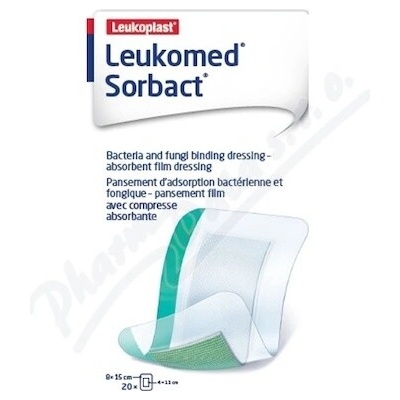 Leukomed Sorbact pooperačné krytie 8 x 15 cm 20 ks