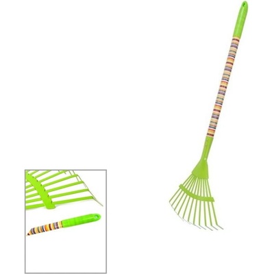Senzačne detské kovové lamelové, drev.nasada fareb.pruhy , 76cm 37289