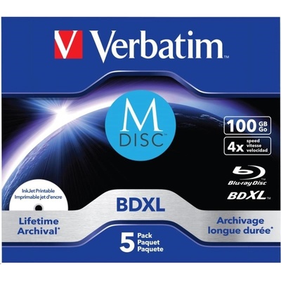 Verbatim MDisc BDXL (5-pack)Jewel/4x/100GB (43834)