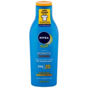 Nivea Sun Protect & Bronze Sun Lotion SPF20 водоустойчив лосион за интензивен тен 200 ml