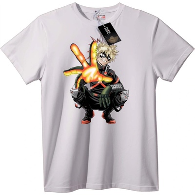 NOONEBRAND Тениска Bakugo Аниме - 2XL, White