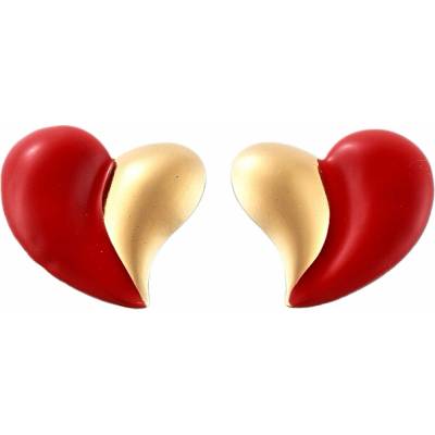 Nefertitis Náušnice z nerezové oceli Red Hearts NF63713 2,3 x 2 cm