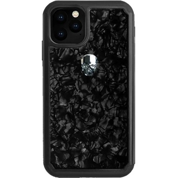 Bling My Thing Treasure Silver Skull Nacre Swarovski - хибриден удароустойчив кейс с кристали Cваровски за iPhone 11 Pro (черен)