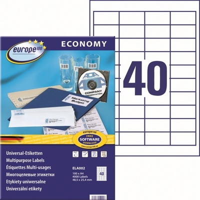 Avery Zweckform ELA002 bílá Samolepící etikety 48,5 x 25,4 mm 4000 ks