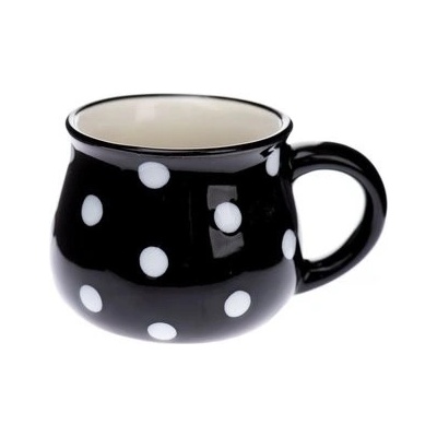 Dots Keramický hrnček s čierna 75 ml