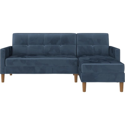 Støraa Син кадифен разтегателен ъглов диван (променлив) Lilly - Støraa (11791031)
