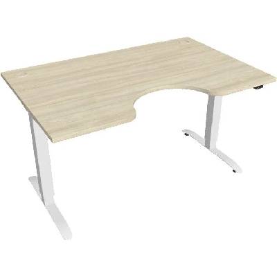 Hobis Office Pro psací stůl Motion MS ERGO 2 Šířka: 140 cm, Barva desky: akát, Barva kovu: bílá RAL 9016 Šířka 120-180 cm / 27 barevných variant