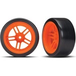Traxxas колело 1.9", джанта split-spoke оранжев, гума Drift (2) (заден)