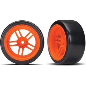 Traxxas колело 1.9", джанта split-spoke оранжев, гума Drift (2) (заден)