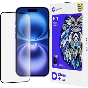 LITO Протектор за iPhone 16 - Lito D+ Pro Clear - черен