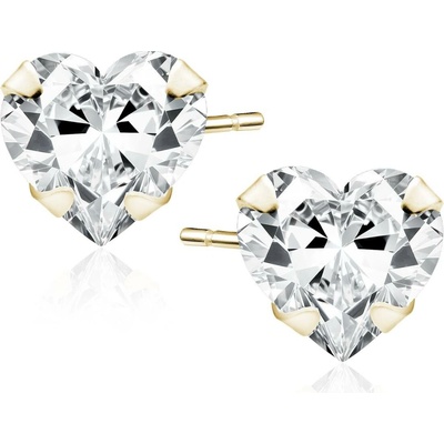 Olivie Stříbrné náušnice 6 mm SRDCE GOLD 9518