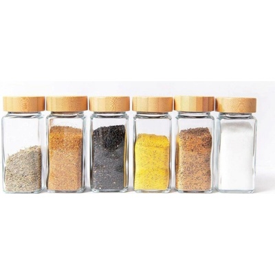 usporadejto.cz Sada 6ks kořenek hranatých s bambusovým víčkem DECOR 6 x 120 ml