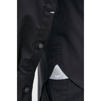 Michael Kors Риза Michael Kors мъжка в черно с кройка по тялото с класическа яка (MD0MD90425)