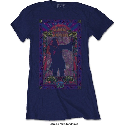 Janis Joplin tričko Paisley & Flowers Frame Modrá