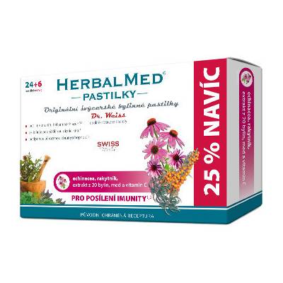 HERBALMED PASTILKY ŠALVĚJ,ŽENŠEN,VITAMÍN C 24+6 PASTILEK