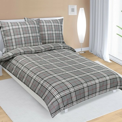 Bellatex krep obliečky Káro sivá 140x200 70x90