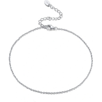 DELIS Сребърна гривна за глезен от проба 925, jw1531, семпъл дизайн, с родиево покритие (jw1531)