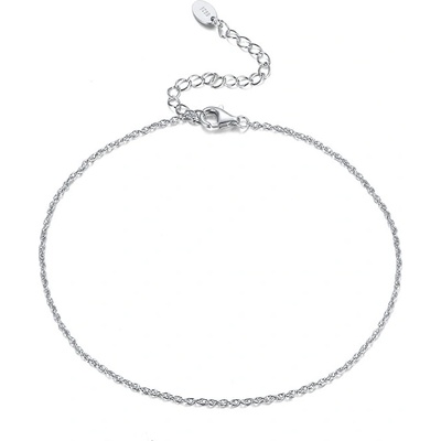 DELIS Сребърна гривна за глезен от проба 925, jw1531, семпъл дизайн, с родиево покритие (jw1531)