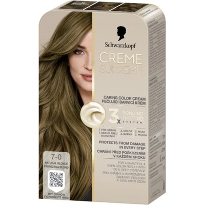 Schwarzkopf Creme Supreme barva na vlasy 7-0 přirozená blond 60 ml