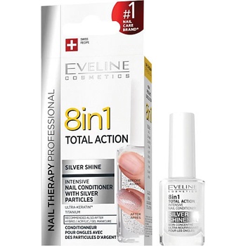 Eveline Cosmetics Nail Therapy Professional kondicionér na nechty s trblietkami 8 in 1 12 ml