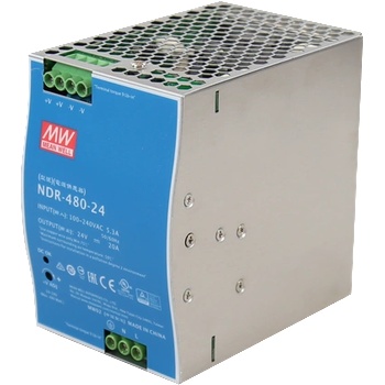 MEAN WELL NDR-480-24 Индустриално Захранване 24V 20A 480W за DIN Шина (NDR-480-24)