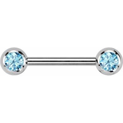 Šperky4U piercing do bradavky TITAN tyrkysové zirkony TIT1435-Q