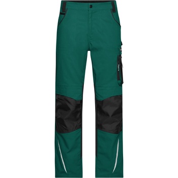 James & Nicholson Kalhoty JN 832 Strong do pasu COT02832S830l0-dark green/ 25 Zelená tmavá/černá