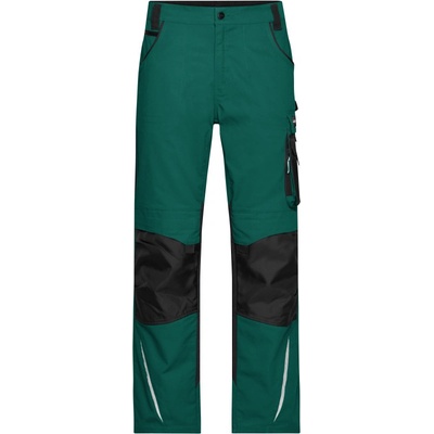 James & Nicholson Kalhoty JN 832 Strong do pasu COT02832S830l0-dark green/ 25 Zelená tmavá/černá