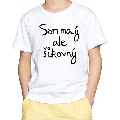 Fajntričko Kids detské tričko Som malý, ale šikovný biela