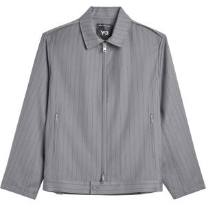 Y3 Яке Y3 Men's Full Zip Stripe Harrington Jacket - Granite