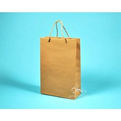 papírová taška JOSEFÍNA 22x9,5x33 hnědý recyklovaný, Karton 1 taška