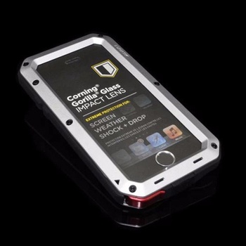 Pouzdro SES EXTRÉMNĚ odolný hliníkovo-silikonový Apple iPhone 6 Plus/6S Plus - stříbrný